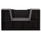 Basicwise Black Modern Multi-Purpose Bookshelf with Storage Space and Gray Cushioned Reading Nook QI004152.BK - alternate 3